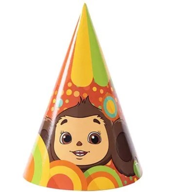 1501-6531 Колпаки С днем рождения Чебурашка 6шт