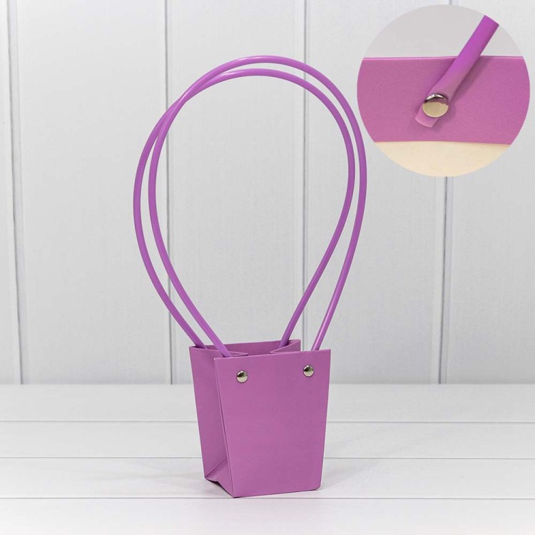 000171J/9 Пакет подарочный "Ваза для цветов" 10*9*6,5 Тёмно-сиреневый 1/10 1/300