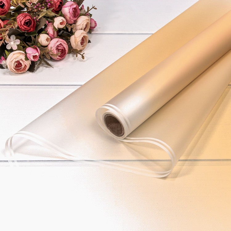 1624/713 Плёнка 0,58*10м матовая с двойной белой полосой 55мкм Бледный оранжево-желтый 1/30