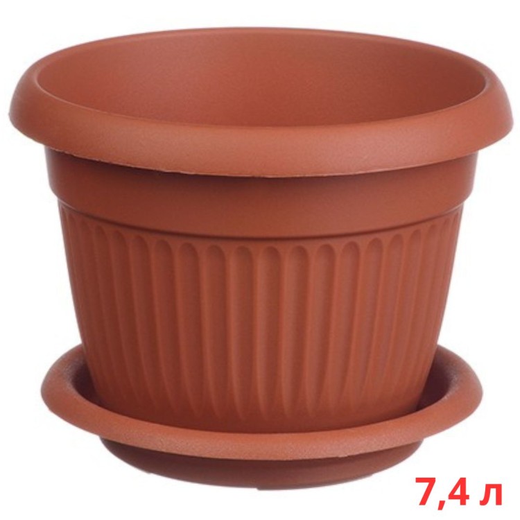 М3021/2 Кашпо ЛИВИЯ D280мм 7,4л с поддоном  Терракотовый