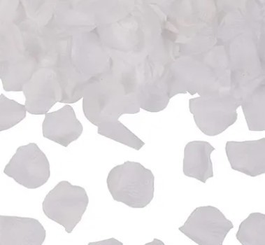 1501-1782 Хлопушка Бумфети 40см Лепестки роз Белые