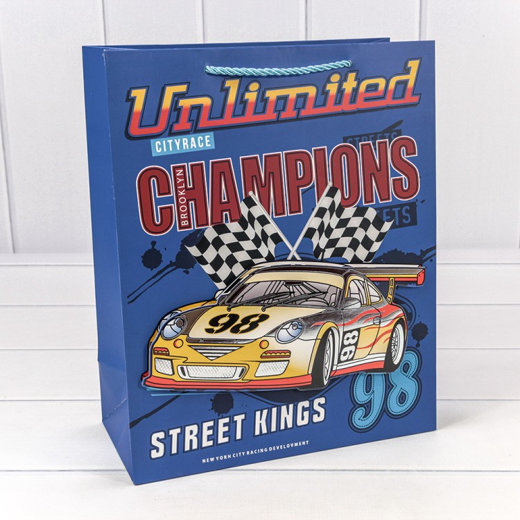 000266C	Пакет подарочный с 3D аппликацией "Детский" (микс 266) 26*32*12 210г 1/20 1/240