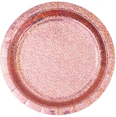 1502-6705 Тарелка розовое золото гологр 17см 6шт/G