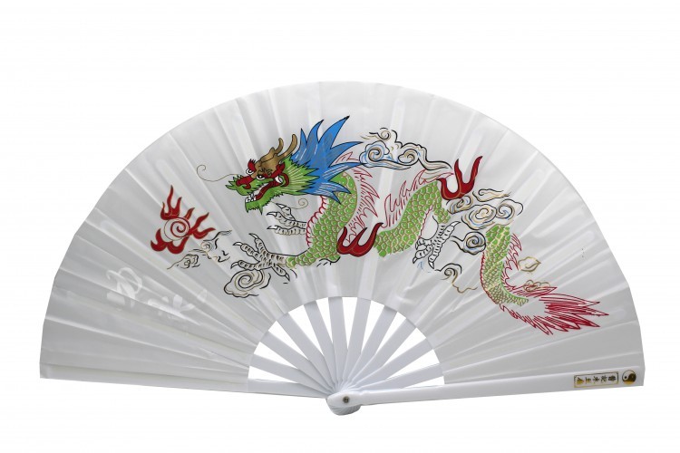 VR10-5 Веер с цветным драконом 64 см