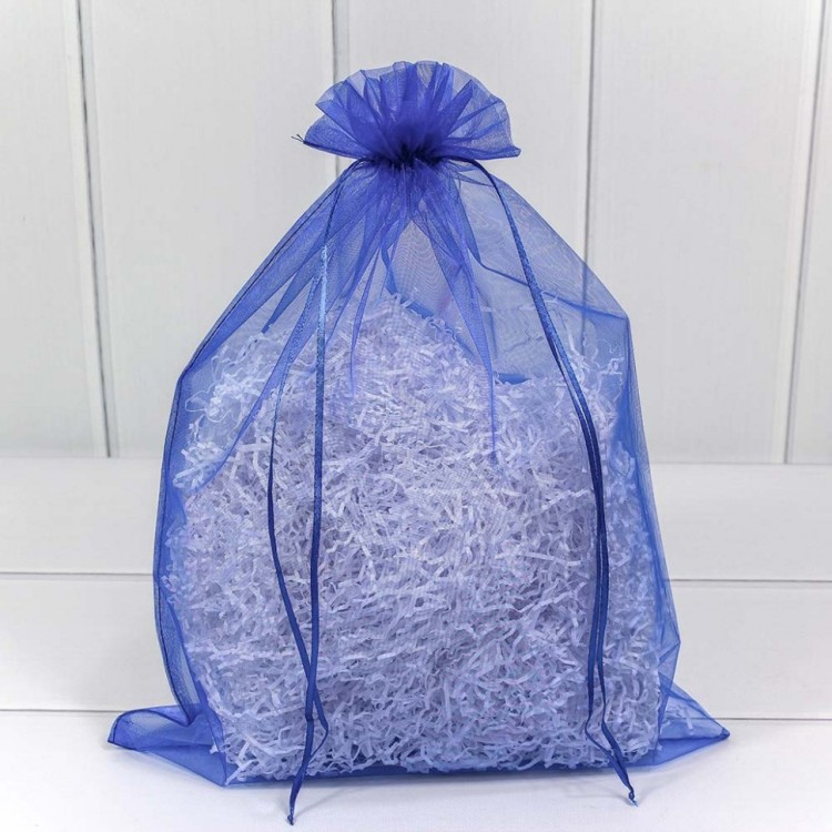 000801-2A Мешочки из органзы 30*40 см однотонные синий 1/100 1/2000